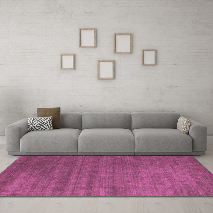 Machine Washable Abstract Pink Contemporary Rug in a Living Room, wshcon51pnk