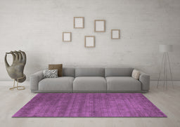 Machine Washable Abstract Purple Contemporary Area Rugs in a Living Room, wshcon51pur