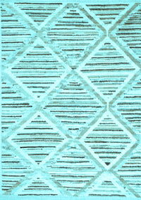 Abstract Light Blue Contemporary Rug, con520lblu