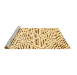 Sideview of Machine Washable Abstract Brown Contemporary Rug, wshcon520brn