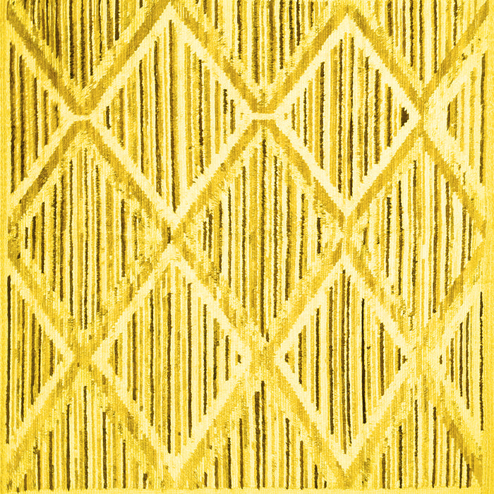Square Abstract Yellow Contemporary Rug, con520yw