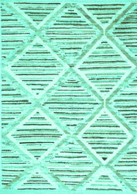 Abstract Turquoise Contemporary Rug, con520turq