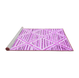 Sideview of Machine Washable Abstract Purple Contemporary Area Rugs, wshcon520pur