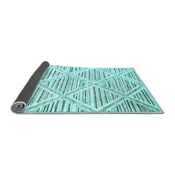 Sideview of Abstract Light Blue Contemporary Rug, con520lblu