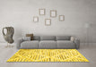 Machine Washable Abstract Yellow Contemporary Rug in a Living Room, wshcon520yw