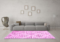 Machine Washable Abstract Pink Contemporary Rug, wshcon520pnk