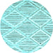 Round Abstract Light Blue Contemporary Rug, con520lblu