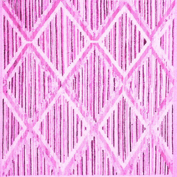 Square Machine Washable Abstract Pink Contemporary Rug, wshcon520pnk