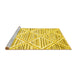 Sideview of Machine Washable Abstract Yellow Contemporary Rug, wshcon520yw