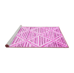 Sideview of Machine Washable Abstract Pink Contemporary Rug, wshcon520pnk