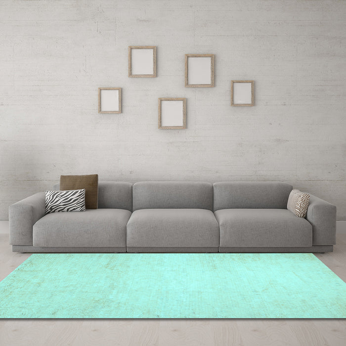 Machine Washable Solid Light Blue Modern Rug in a Living Room, wshcon521lblu