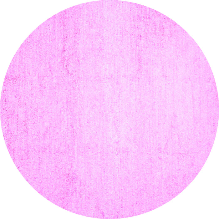Round Machine Washable Solid Purple Modern Area Rugs, wshcon521pur