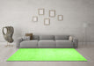 Machine Washable Solid Green Modern Area Rugs in a Living Room,, wshcon521grn