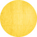 Round Solid Yellow Modern Rug, con521yw