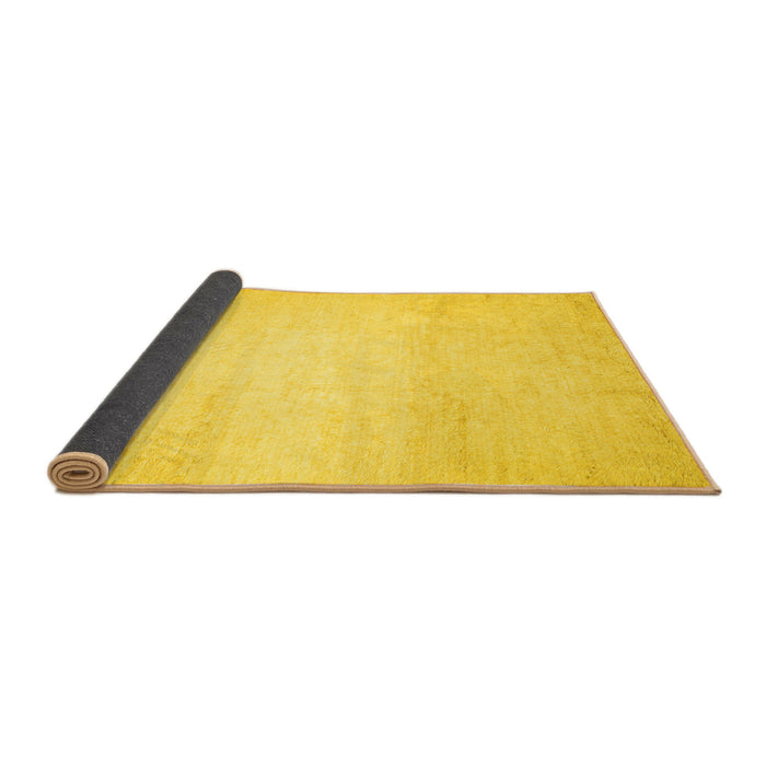 Sideview of Solid Yellow Modern Rug, con521yw