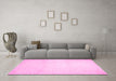 Machine Washable Solid Pink Modern Rug in a Living Room, wshcon521pnk