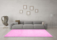 Machine Washable Solid Pink Modern Rug, wshcon521pnk