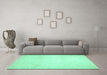 Machine Washable Solid Turquoise Modern Area Rugs in a Living Room,, wshcon521turq