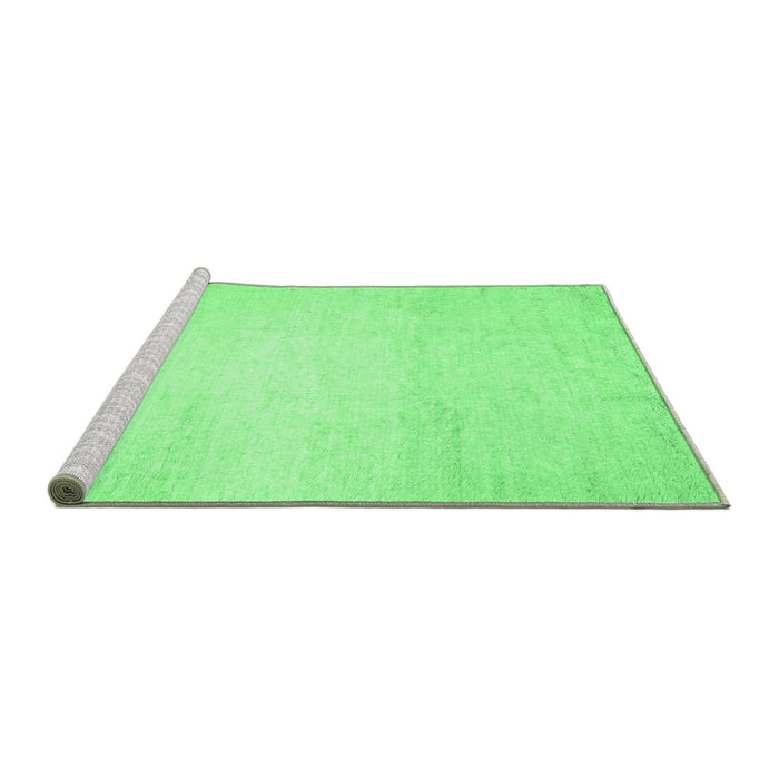Sideview of Machine Washable Solid Emerald Green Modern Area Rugs, wshcon521emgrn
