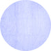 Round Solid Blue Modern Rug, con521blu