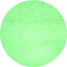 Round Solid Emerald Green Modern Rug, con521emgrn