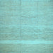 Square Abstract Light Blue Contemporary Rug, con522lblu