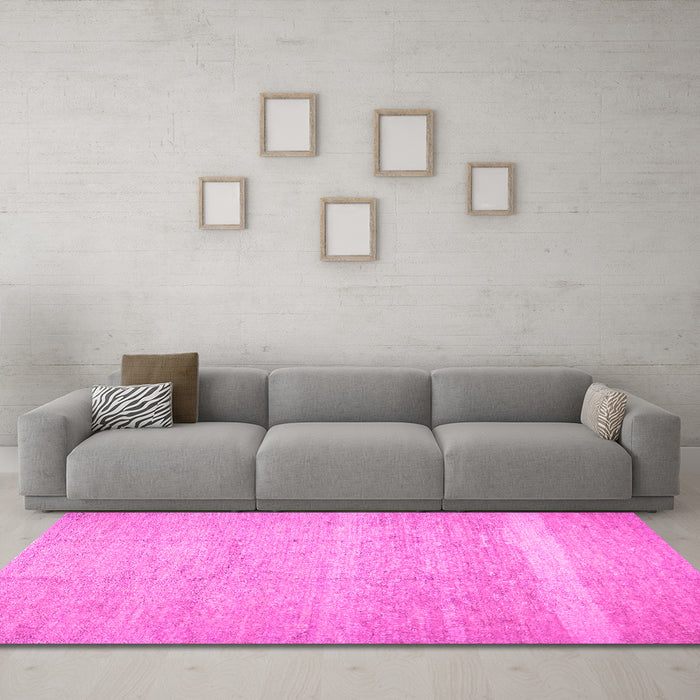 Machine Washable Abstract Pink Contemporary Rug in a Living Room, wshcon522pnk