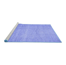 Sideview of Machine Washable Abstract Blue Contemporary Rug, wshcon522blu
