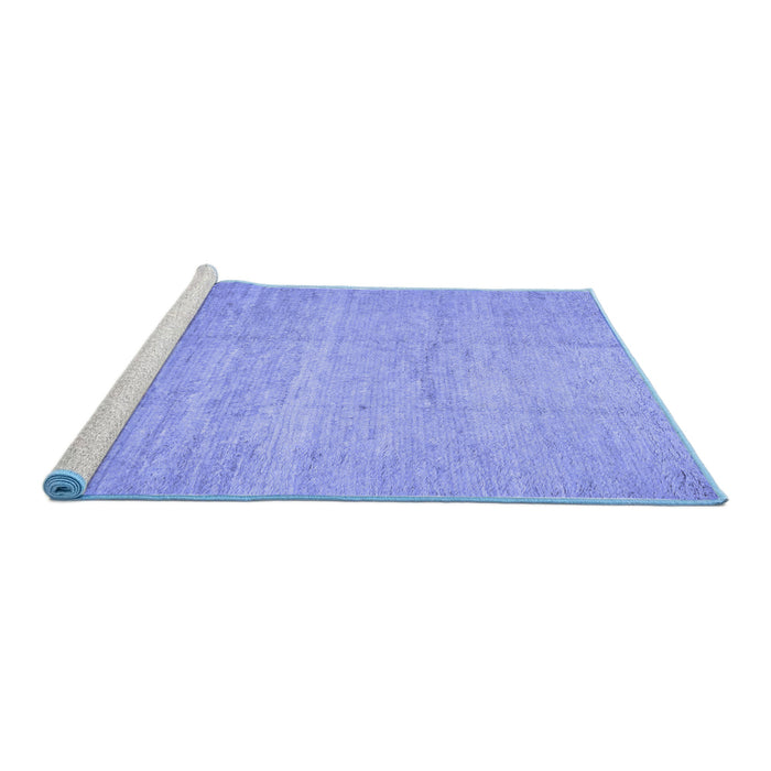 Sideview of Machine Washable Abstract Blue Contemporary Rug, wshcon522blu
