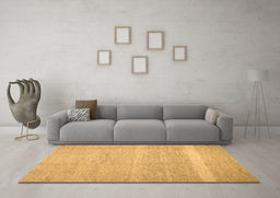 Machine Washable Abstract Brown Contemporary Rug in a Living Room,, wshcon522brn