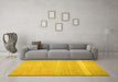 Machine Washable Abstract Yellow Contemporary Rug in a Living Room, wshcon522yw