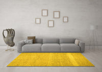 Machine Washable Abstract Yellow Contemporary Rug, wshcon522yw