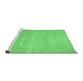 Sideview of Machine Washable Abstract Emerald Green Contemporary Area Rugs, wshcon522emgrn