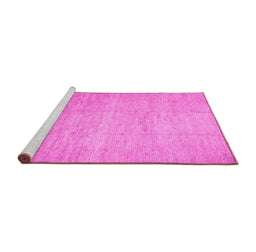 Sideview of Machine Washable Abstract Pink Contemporary Rug, wshcon522pnk