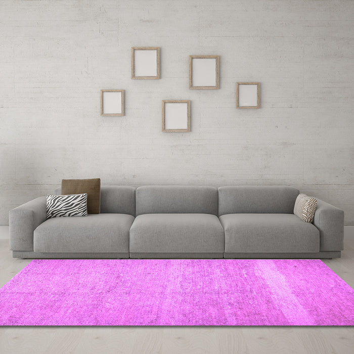 Machine Washable Abstract Purple Contemporary Area Rugs in a Living Room, wshcon522pur