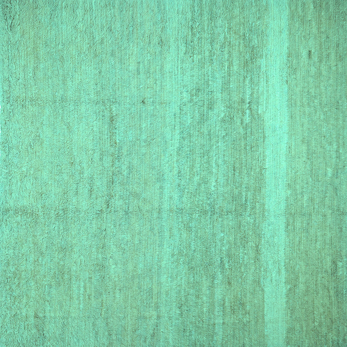 Square Machine Washable Abstract Turquoise Contemporary Area Rugs, wshcon522turq