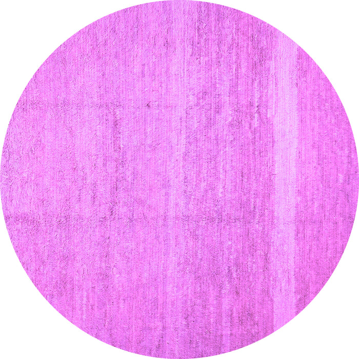 Round Machine Washable Abstract Purple Contemporary Area Rugs, wshcon522pur