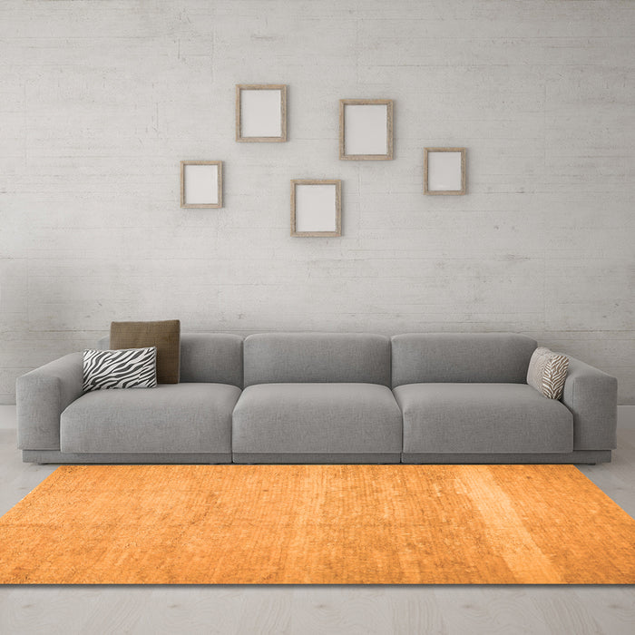 Machine Washable Abstract Orange Contemporary Area Rugs in a Living Room, wshcon522org