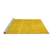 Sideview of Machine Washable Abstract Yellow Contemporary Rug, wshcon522yw