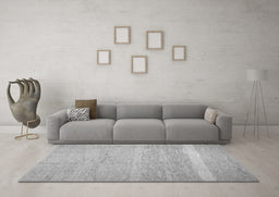Machine Washable Abstract Gray Contemporary Rug in a Living Room,, wshcon522gry
