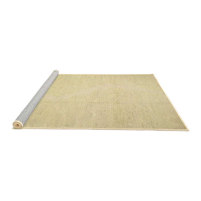 Serging Thickness of Machine Washable Contemporary Sun Yellow Rug, wshcon523