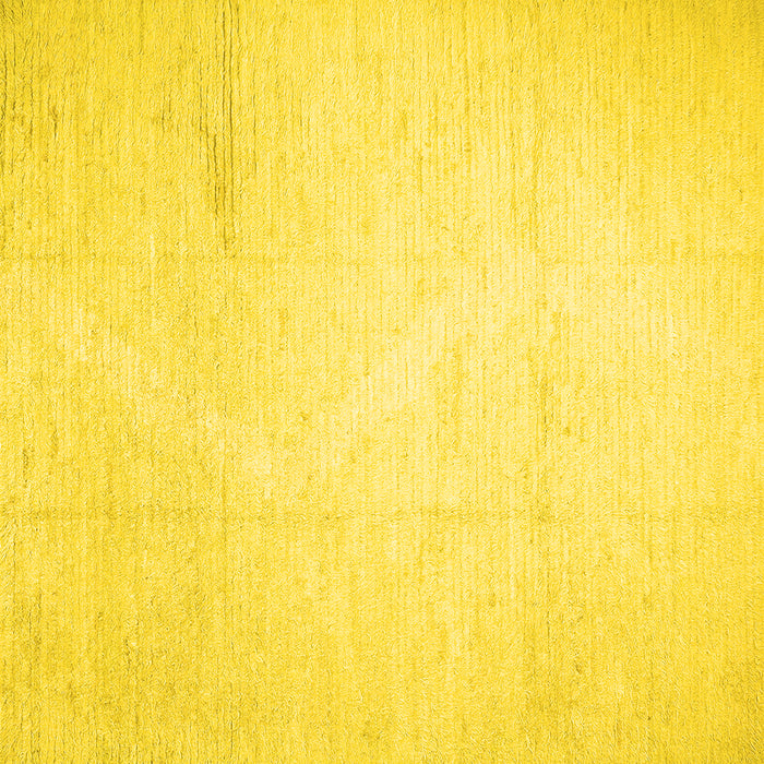 Square Solid Yellow Modern Rug, con523yw