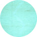 Round Machine Washable Solid Light Blue Modern Rug, wshcon523lblu