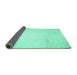 Sideview of Solid Turquoise Modern Rug, con523turq