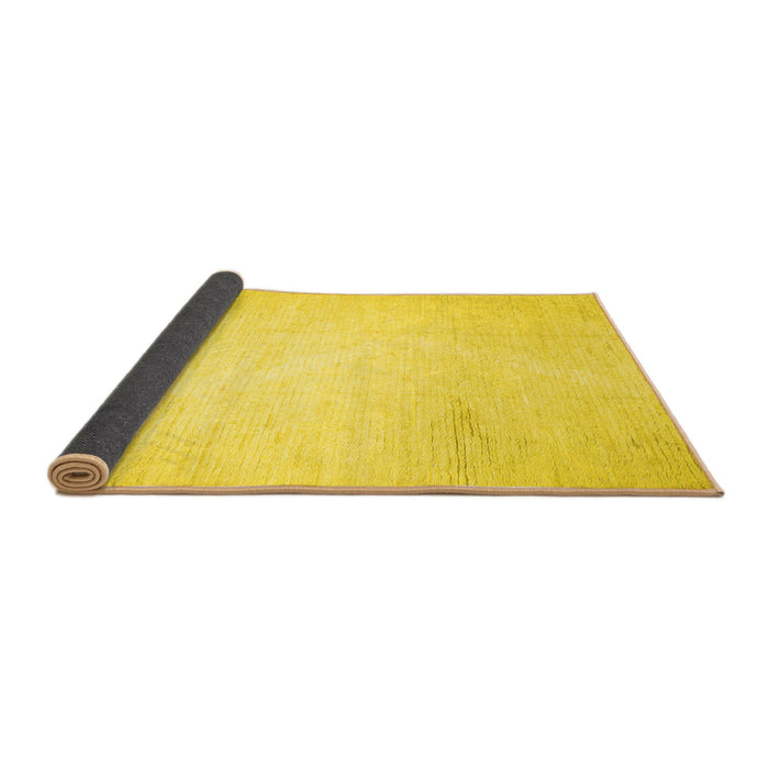 Sideview of Solid Yellow Modern Rug, con523yw