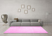 Machine Washable Solid Pink Modern Rug in a Living Room, wshcon523pnk