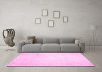 Machine Washable Solid Pink Modern Rug, wshcon523pnk