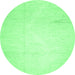 Round Solid Emerald Green Modern Rug, con523emgrn