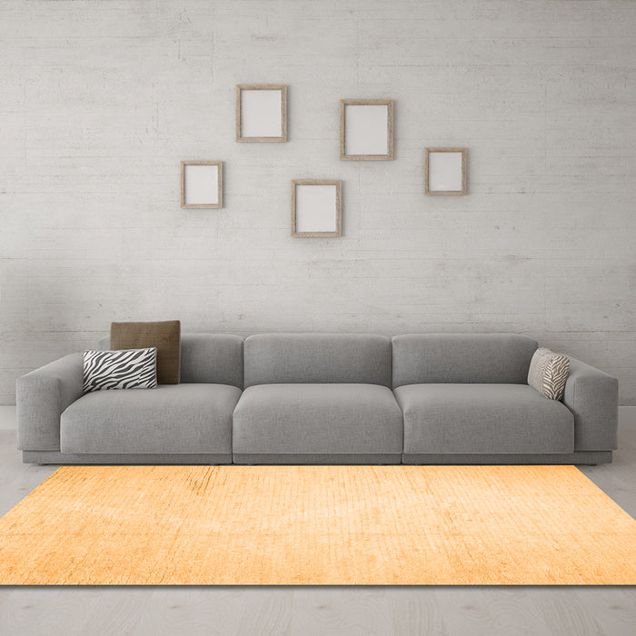 Machine Washable Solid Orange Modern Area Rugs in a Living Room, wshcon523org