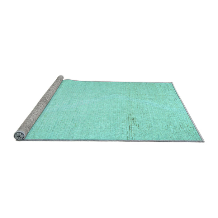 Sideview of Machine Washable Solid Light Blue Modern Rug, wshcon523lblu